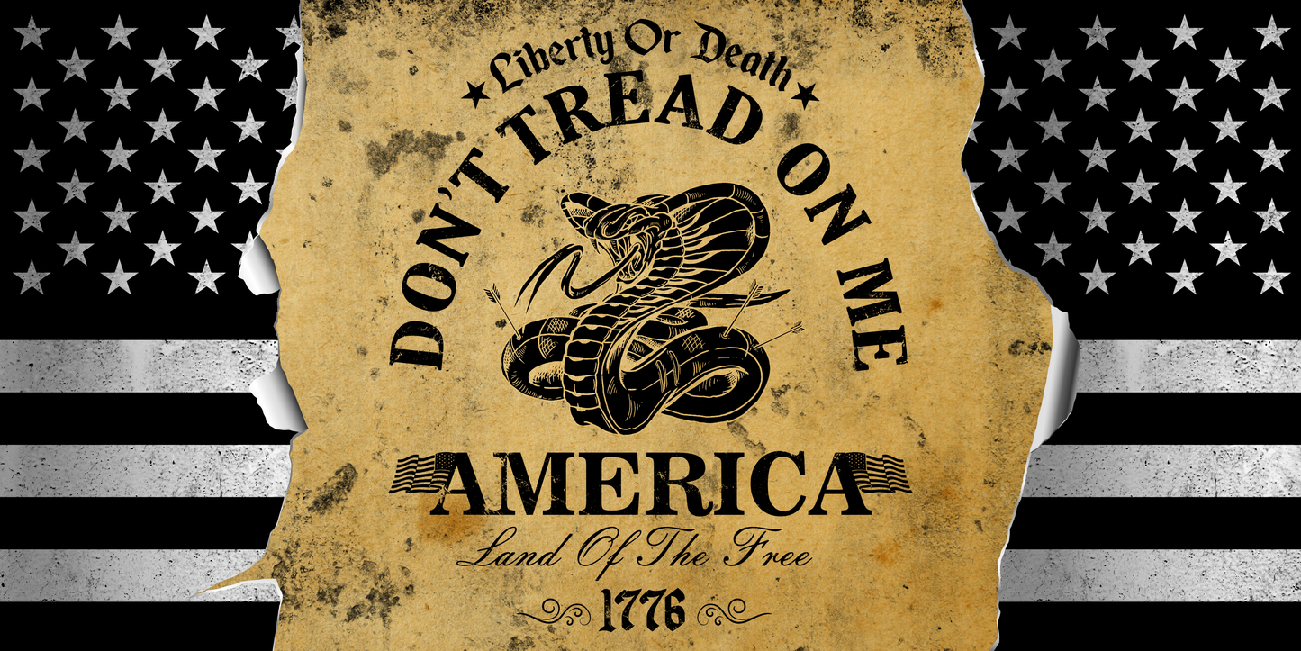 Don't Tread on Me American Flag 1776 License Plate